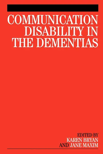 Cover of Communication Disability in the Dementias