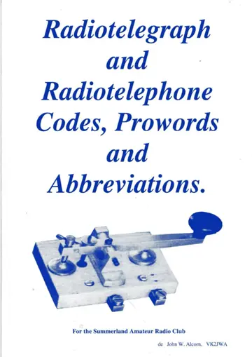 Cover of Radiotelegraph & Radiotelephone Codes, Prowords and Abbreviations