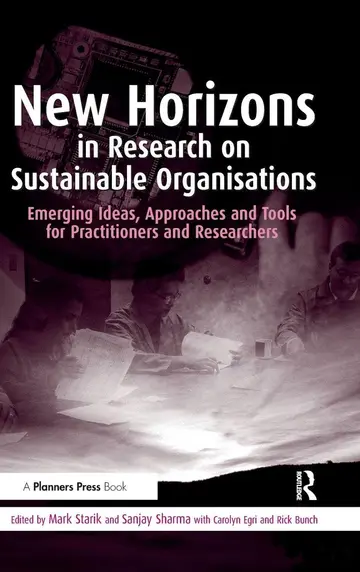 Cover of New Horizons in Research on Sustainable Organisations
