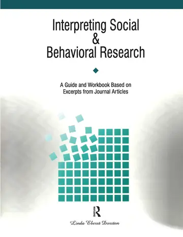 Cover of Interpreting Social and Behavioral Research