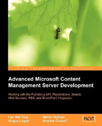 Cover of Advanced Microsoft Content Management Server Development