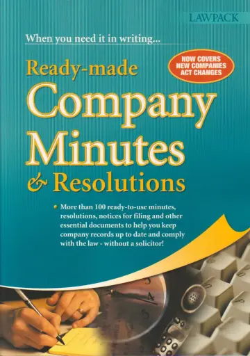 Cover of Ready-made Company Minutes and Resolutions