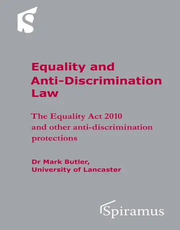 Cover of Equality and Anti-Discrimination Law