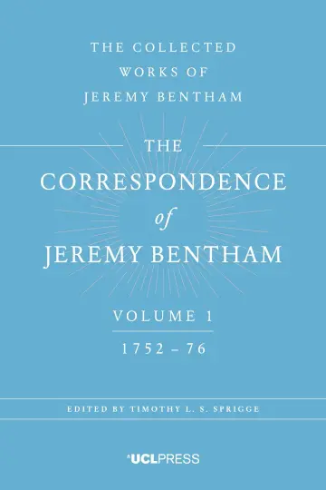 Cover of The Correspondence of Jeremy Bentham, Volume 1
