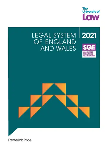 Cover of SQE - Legal System of England and Wales