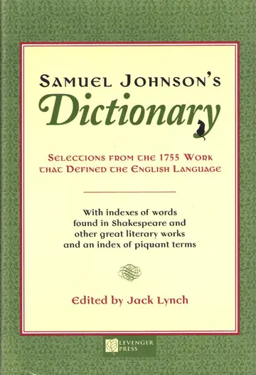 Cover of Samuel Johnson's Dictionary