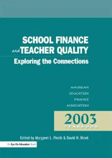 Cover of School Finance and Teacher Quality