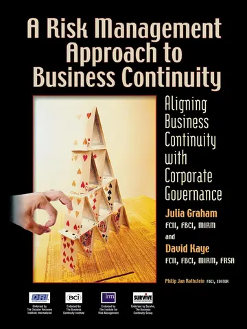 Cover of A Risk Management Approach to Business Continuity