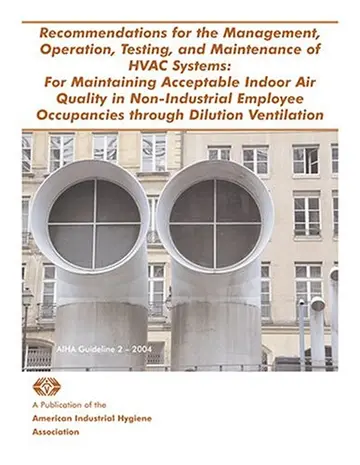 Cover of Recommendation for the Management, Operation, Testing and Maintenance of HVAC Systems