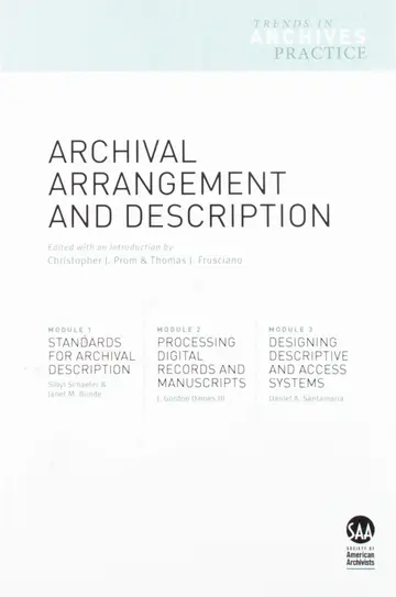 Cover of Archival Arrangement and Description