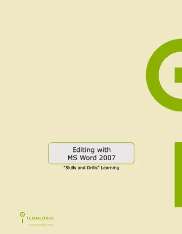 Cover of Editing with Microsoft Word 2007