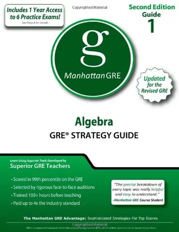 Cover of Algebra GRE Strategy Guide, 2nd Edition