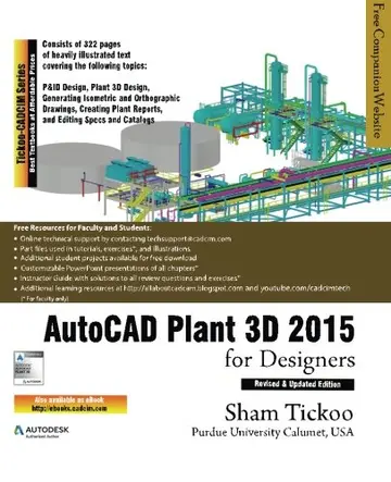 Cover of AutoCAD Plant 3D 2015 for Designers