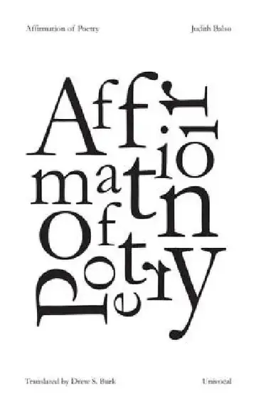 Cover of Affirmation of Poetry