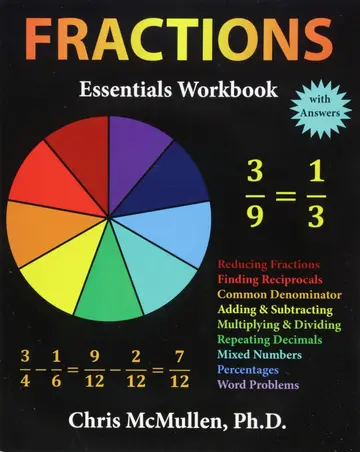 Cover of Fractions Essentials Workbook with Answers