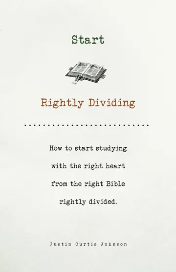 Cover of Start Rightly Dividing