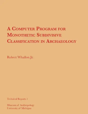 Cover of A Computer Program for Monothetic Subdivisive Classification in Archaeology