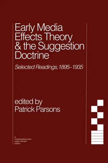 Cover of Early Media Effects Theory & the Suggestion Doctrine