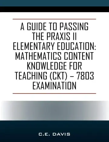 Cover of A Guide to Passing the Praxis II Elementary Education