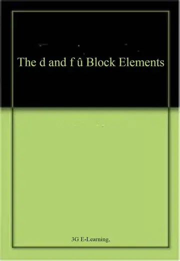 Cover of The d and f û Block Elements