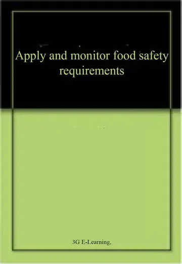 Cover of Apply and monitor food safety requirements