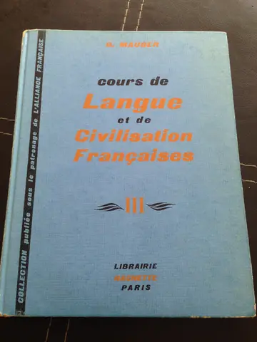 Cover of Cours de Langue et de Civilisation Françaises, vol. III
