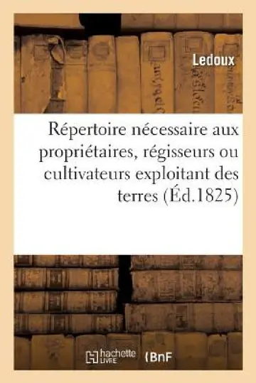 Cover of Répertoire Nécessaire Aux Propriétaires