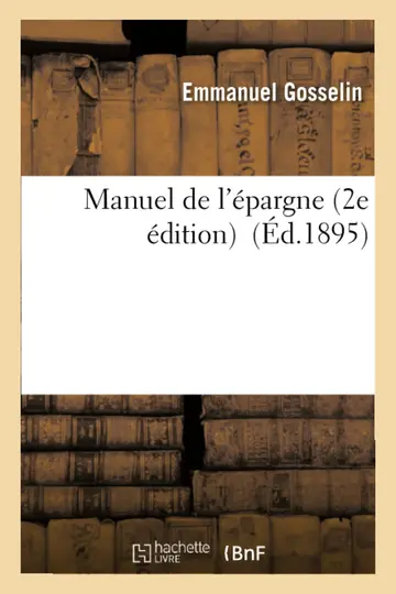 Cover of Manuel de l'Épargne 2e Édition