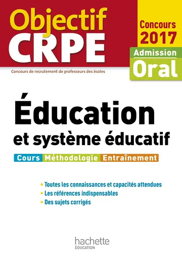 Cover of Objectif crpe education et systeme éducatif - 2017
