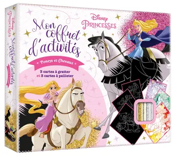 Cover of Disney princesses - mon coffret d'activites - poneys et chevaux - 3 cartes a gratter et 3 cartes a p