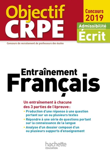 Cover of Objectif crpe entrainement français 2019