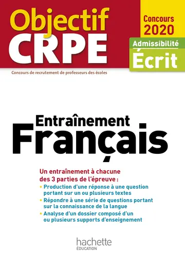Cover of Objectif crpe entrainement en français 2020