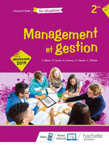 Cover of Management et gestion option 2de - livre eleve - ed. 2019