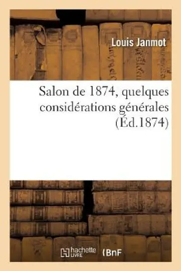 Cover of Salon de 1874, Quelques Considérations Générales