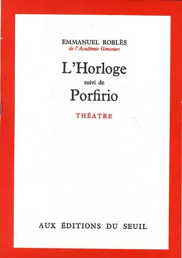 Cover of L'horloge. suivi de