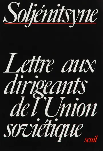 Cover of Lettre aux dirigeants de l'union soviétique