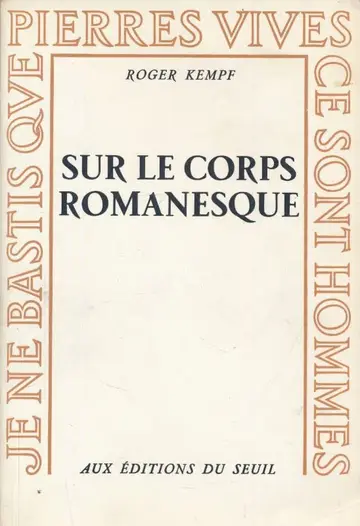 Cover of Sur le corps romanesque