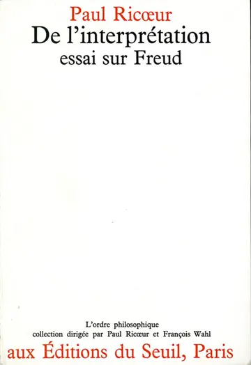 Cover of De l'interprÃƒ©tation