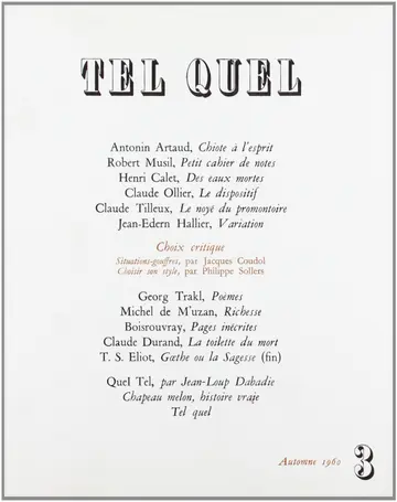 Cover of Tel quel, n 03