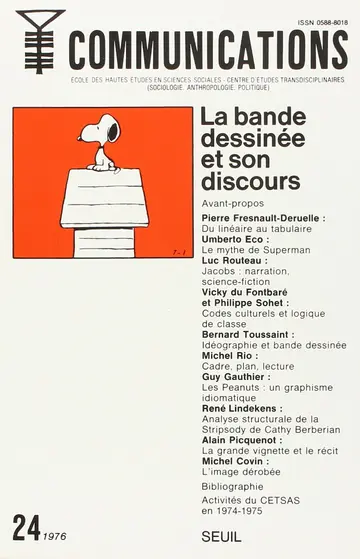 Cover of Communications, n 24, la bande dessinée et son discours