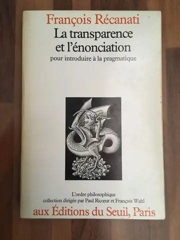 Cover of La transparence et l'énonciation