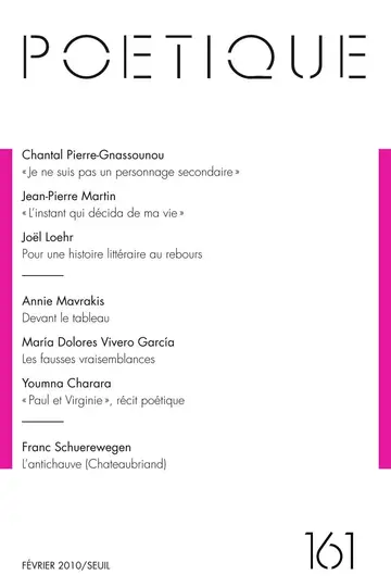 Cover of Poetique n 161 - fevrier 2010 - vol61