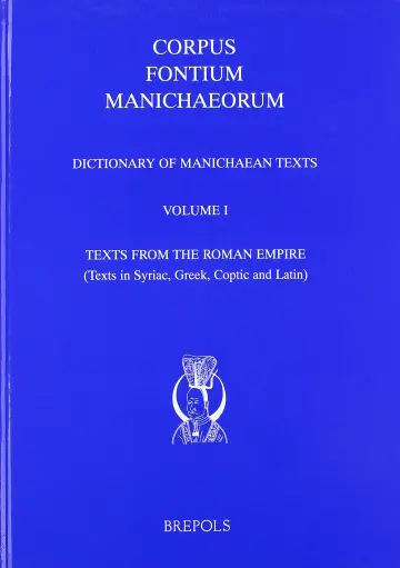 Cover of Dictionary of Manichaean Texts