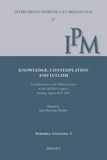 Cover of Knowledge, Contemplation, and Lullism