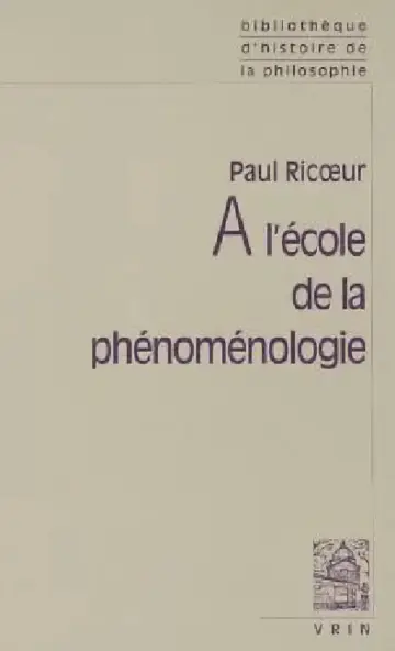 Cover of A l'Ecole de la Phenomenologie