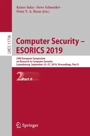 Cover of Computer Security – ESORICS 2019