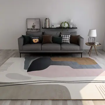 Cover of MOXIC Soft Abstract Art Living Room Area Rugs Square Children Crawling Bedroom Rug Fleece Anti-Slip Carpets Nordic Modern Home Decor Mats Indoor Outdoor Runners Nursery 4' X 4'