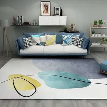 Cover of MOXIC Soft Abstract Art Living Room Area Rugs Square Children Crawling Bedroom Rug Fleece Anti-Slip Carpets Nordic Modern Home Decor Mats Indoor Outdoor Runners Nursery 5' X 5'