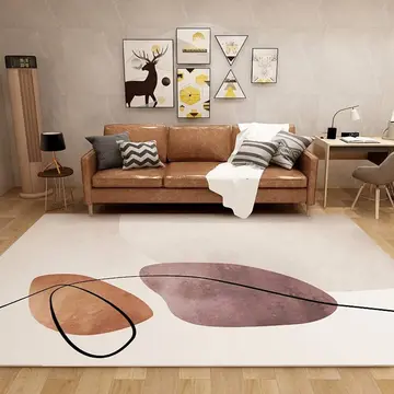 Cover of MOXIC Soft Abstract Art Living Room Area Rugs Square Children Crawling Bedroom Rug Fleece Anti-Slip Carpets Nordic Modern Home Decor Mats Indoor Outdoor Runners Nursery 5' X 5'
