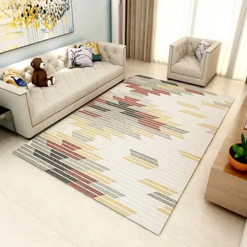 Cover of MOXIC Soft Geometric Living Room Area Rugs Square Children Crawling Bedroom Rug Fleece Anti-Slip Fleece Carpets Modern Home Decor Mats Indoor Outdoor Runners Nursery 4' X 4'